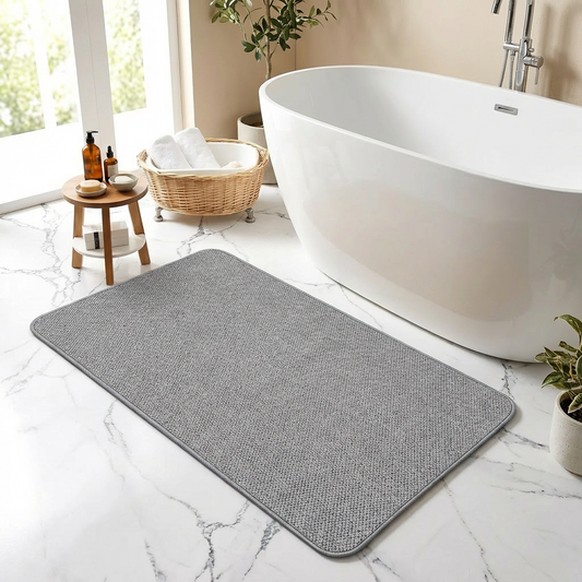 Slim Non-Slip Bath Mat – Gray (17x27”)