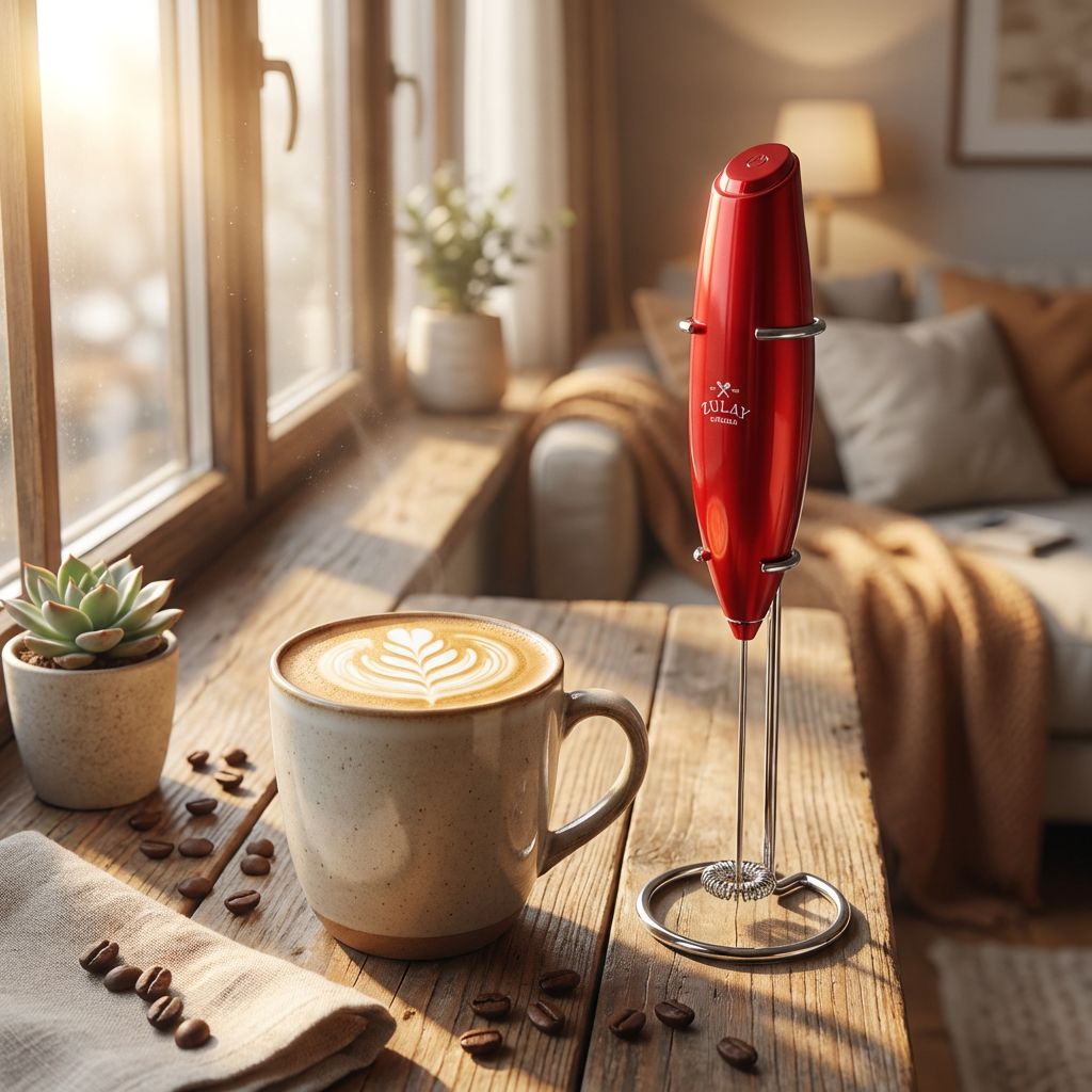 Premium Handheld Electric Milk Frother – Battery Powered Coffee Foam Maker