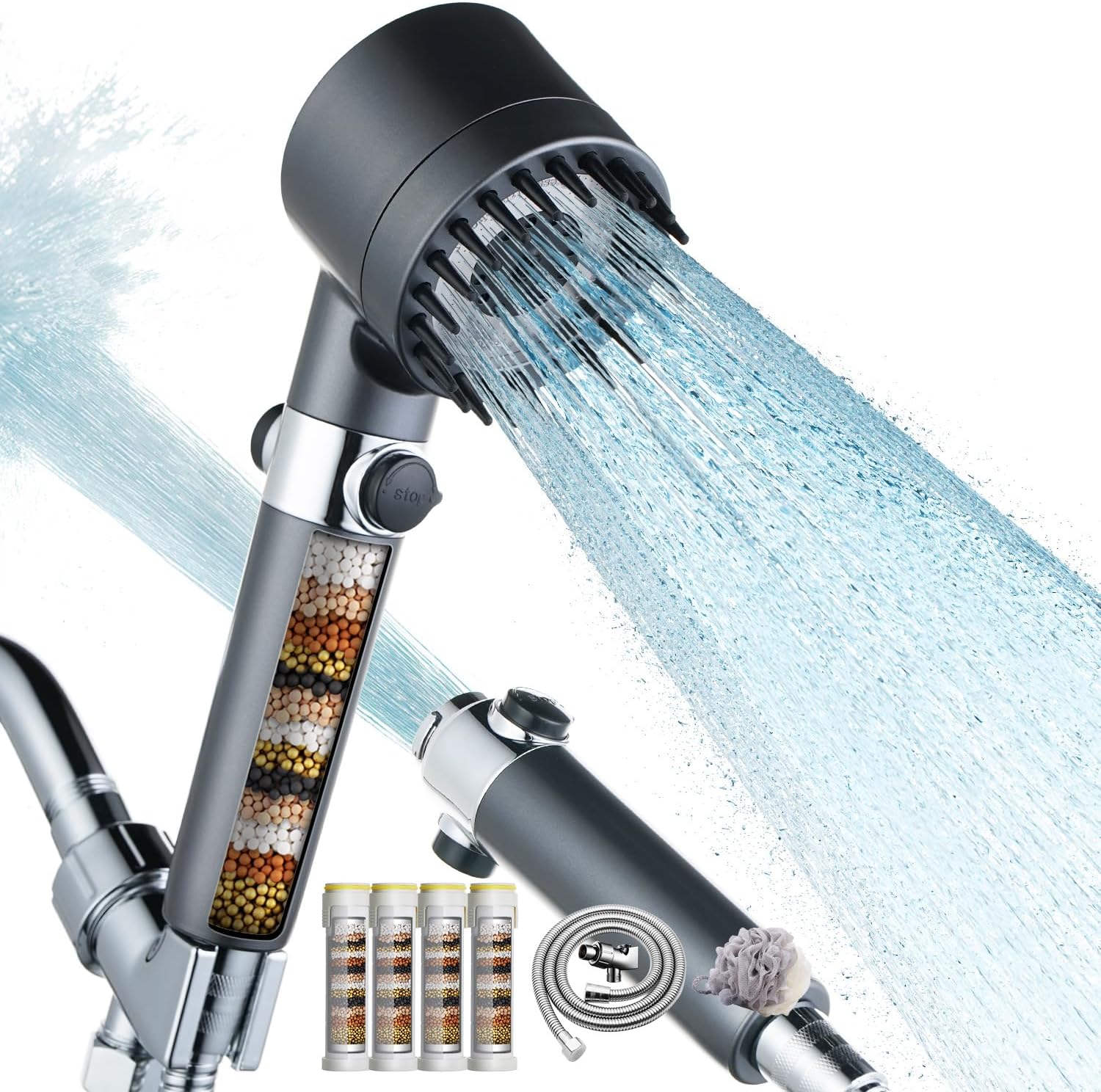 Filtered Shower Head with Handheld Sprayer