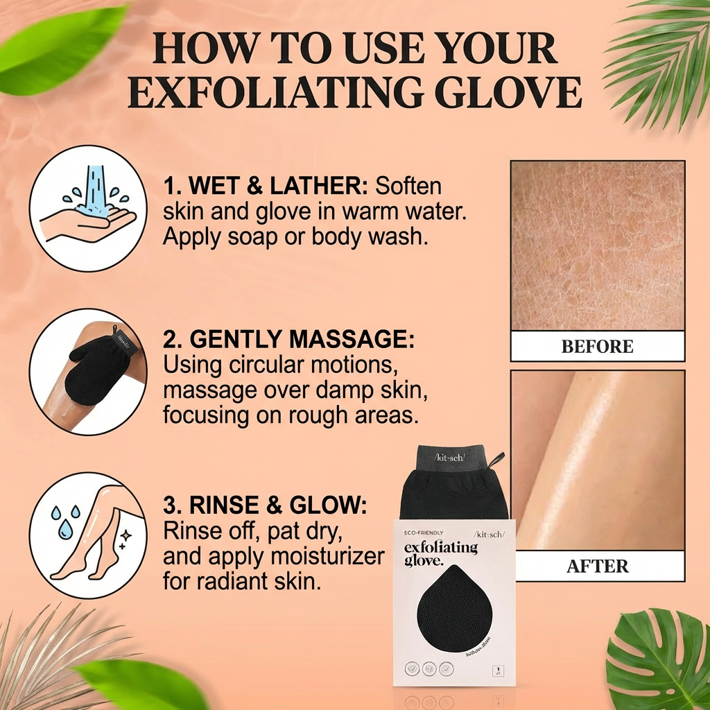 Skin Smoothing Exfoliating Gloves